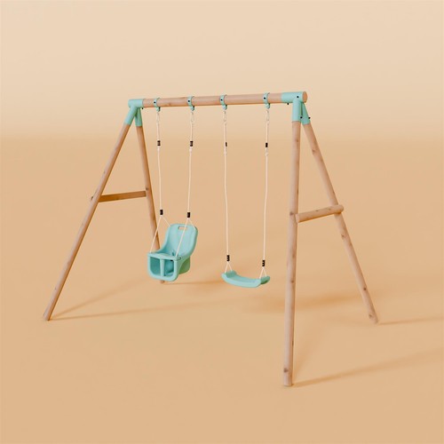 Double swing set - with, baby
